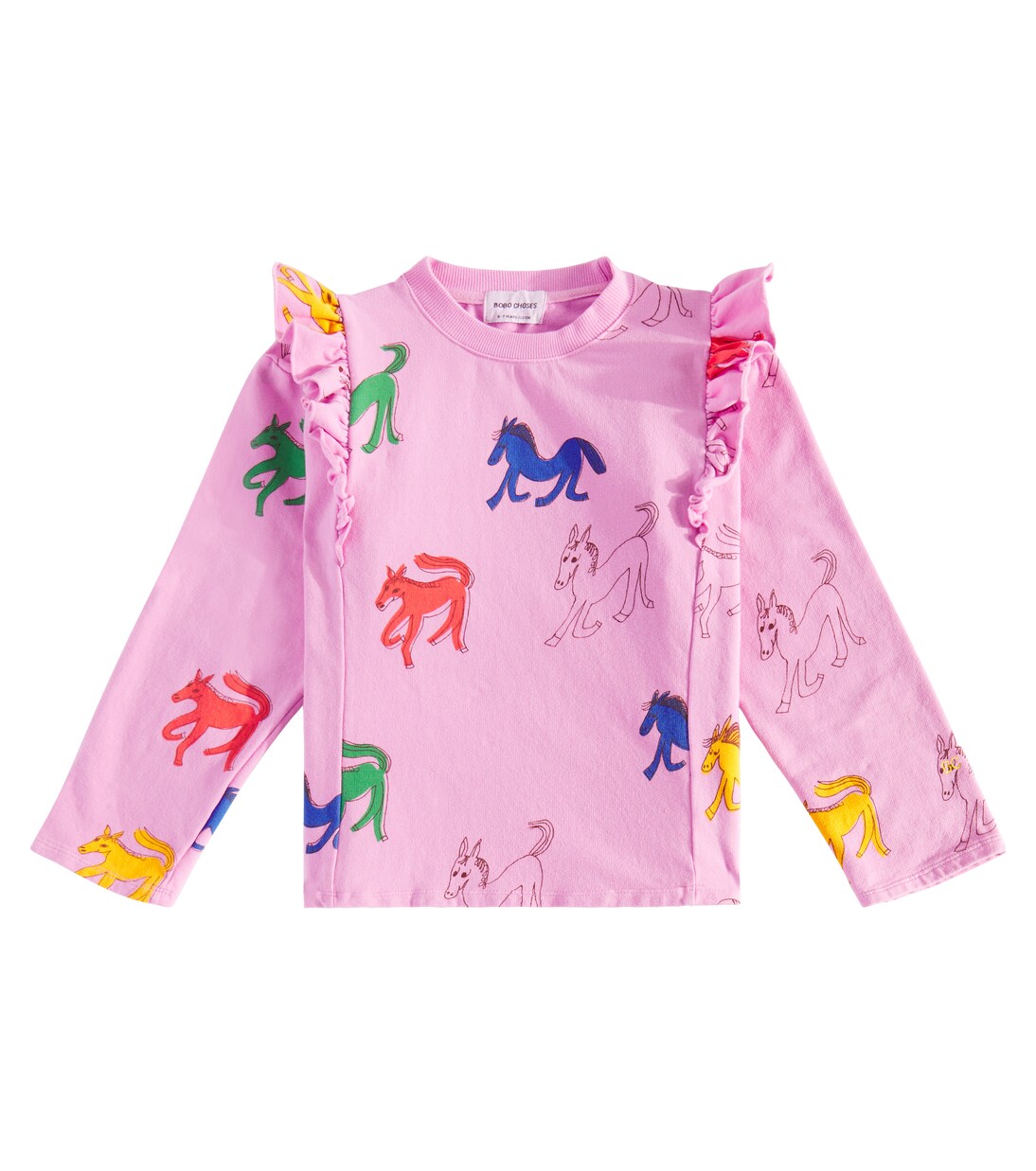 Wonder Horse ruffled cotton sweatshirt | Bobo Choses