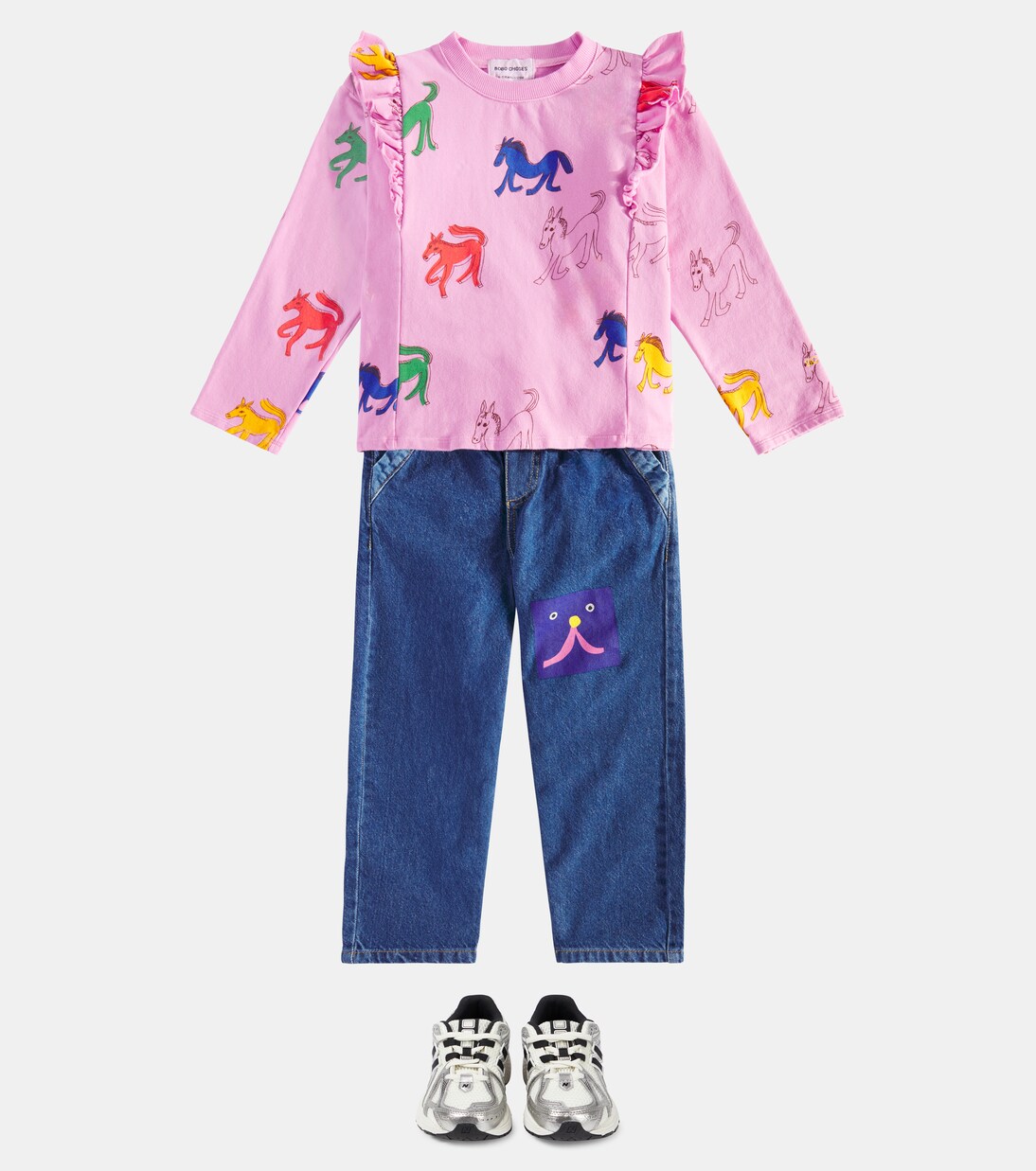 Wonder Horse ruffled cotton sweatshirt | Bobo Choses