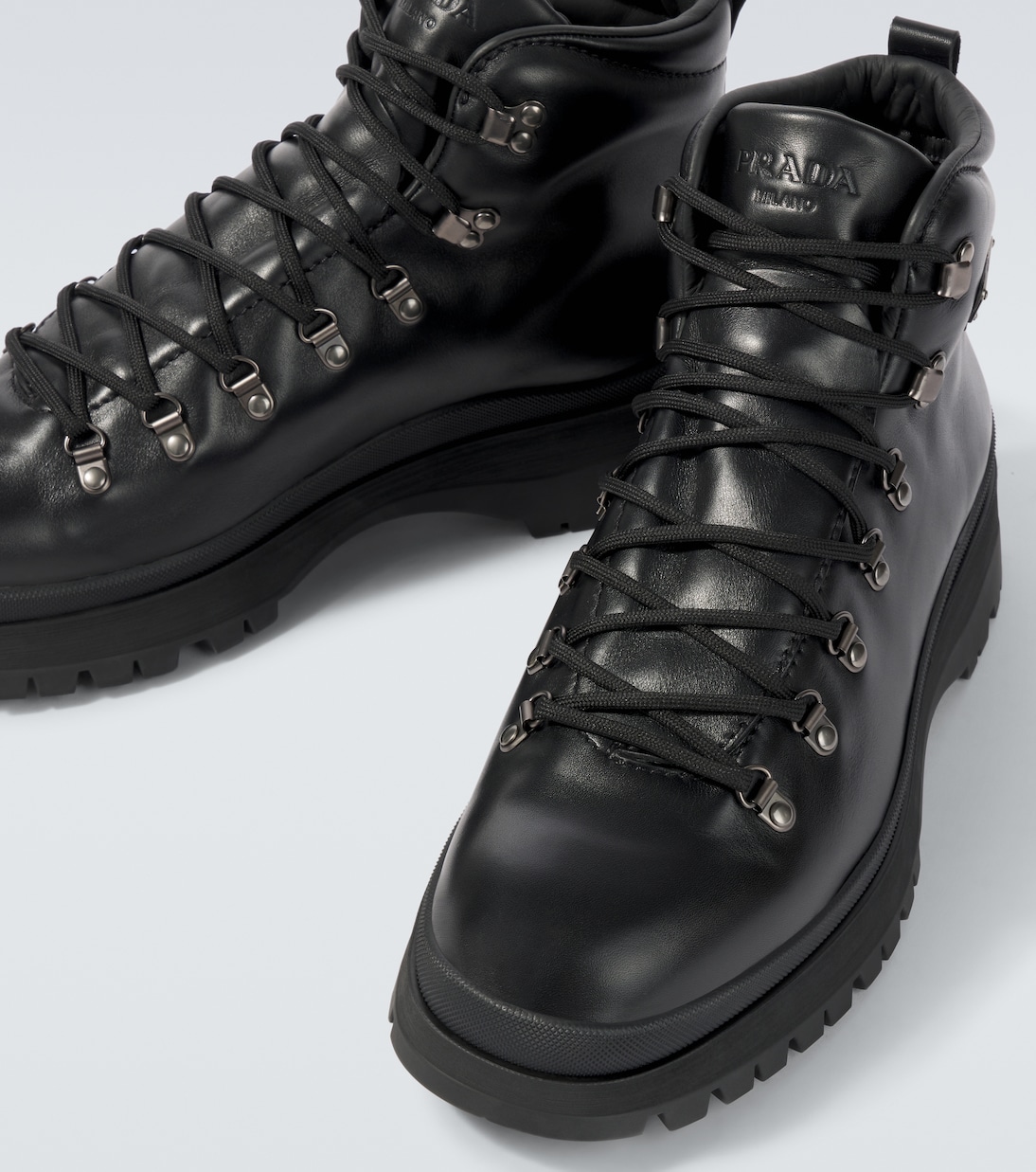 Brixxen leather lace-up boots | Prada