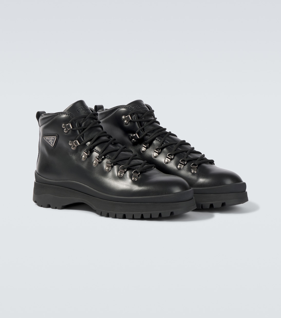 Brixxen leather lace-up boots | Prada