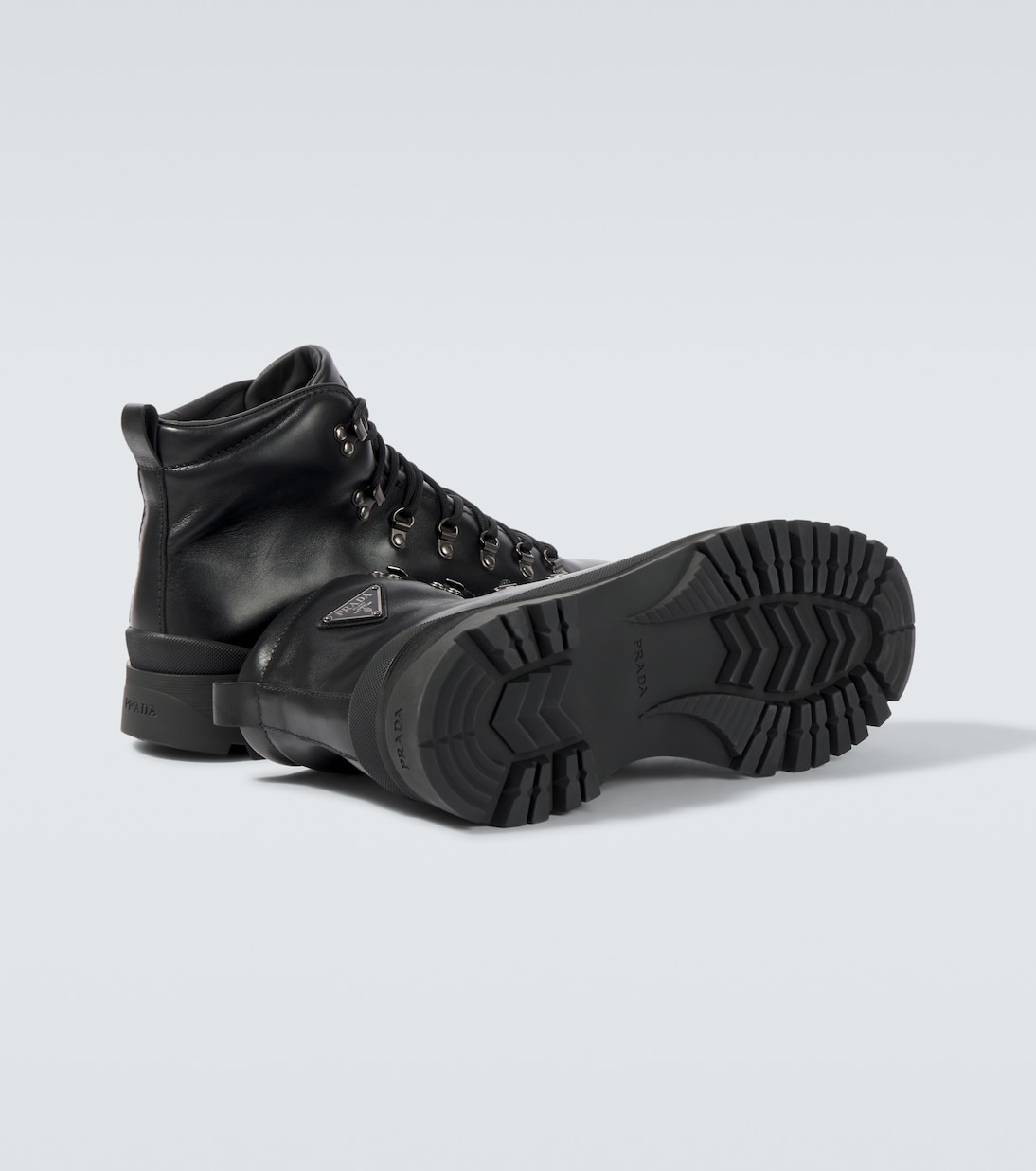 Brixxen leather lace-up boots | Prada