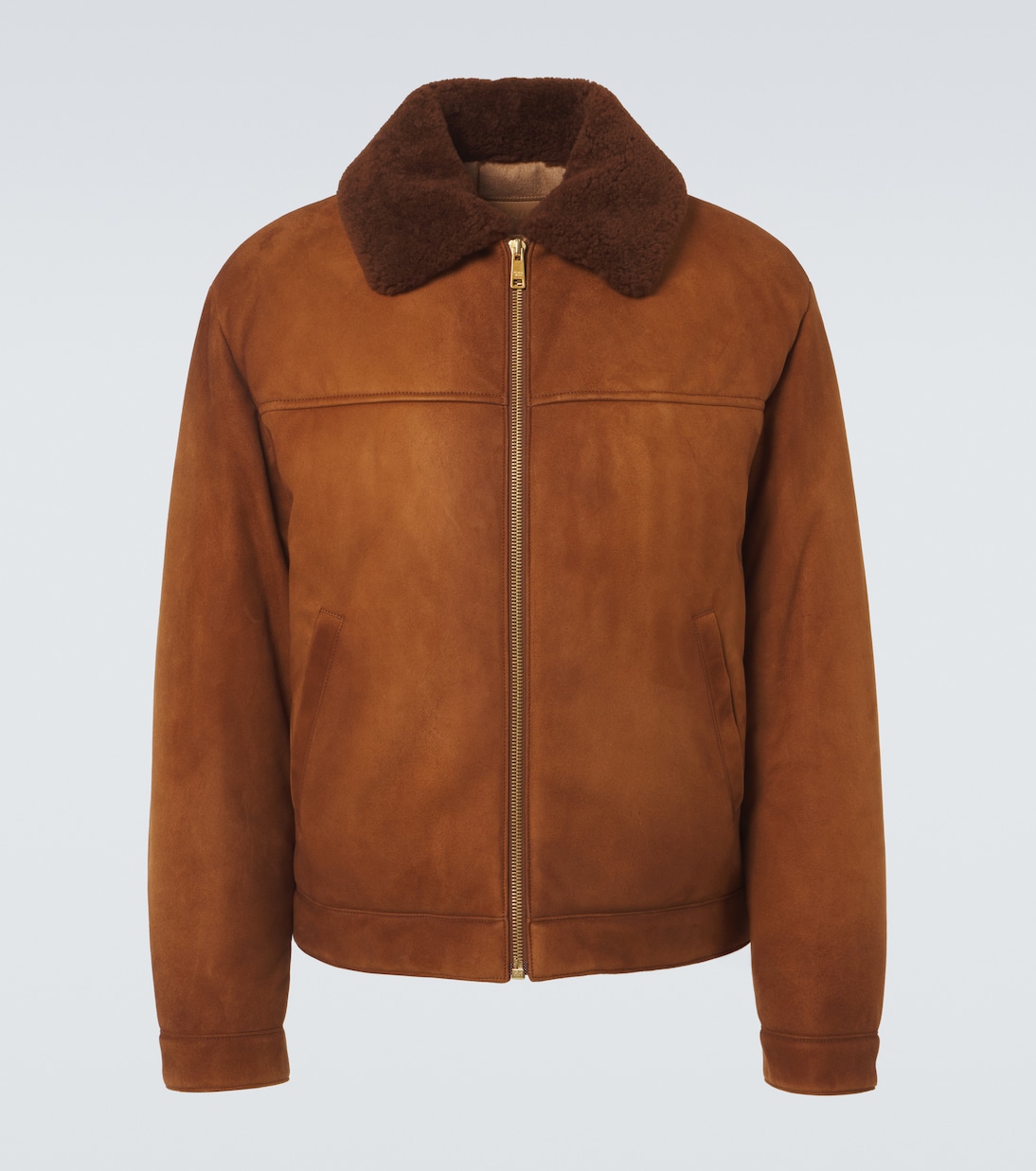 Jacke aus Veloursleder mit Shearling | Prada