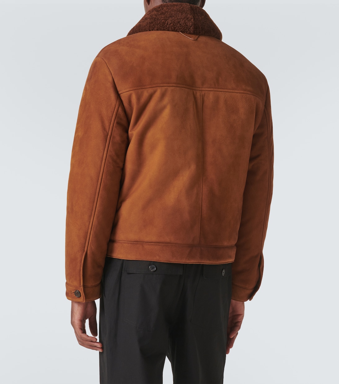 Jacke aus Veloursleder mit Shearling | Prada