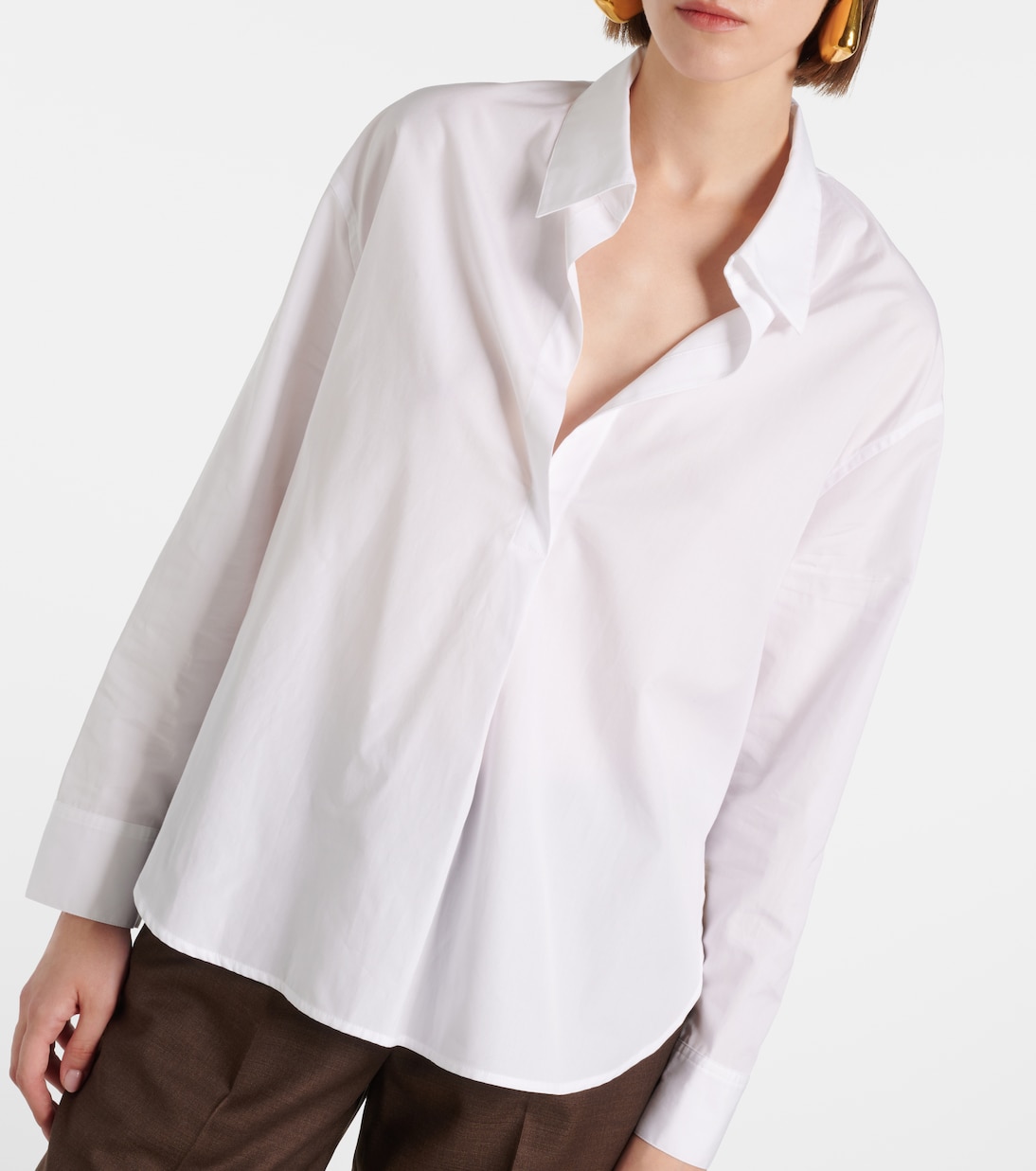 Cotton poplin blouse | Vince