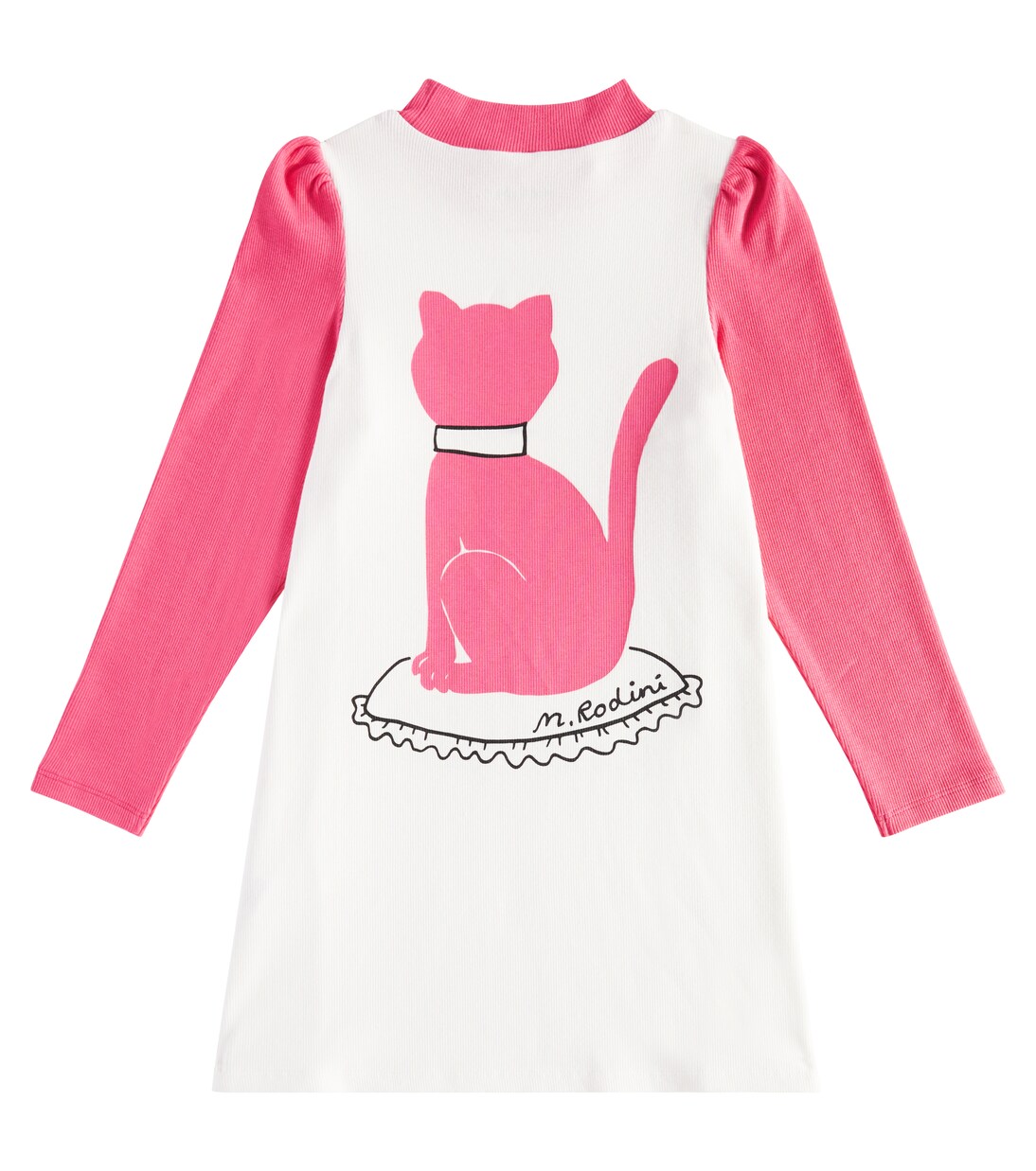 Robe Cat imprimée en coton mélangé | Mini Rodini
