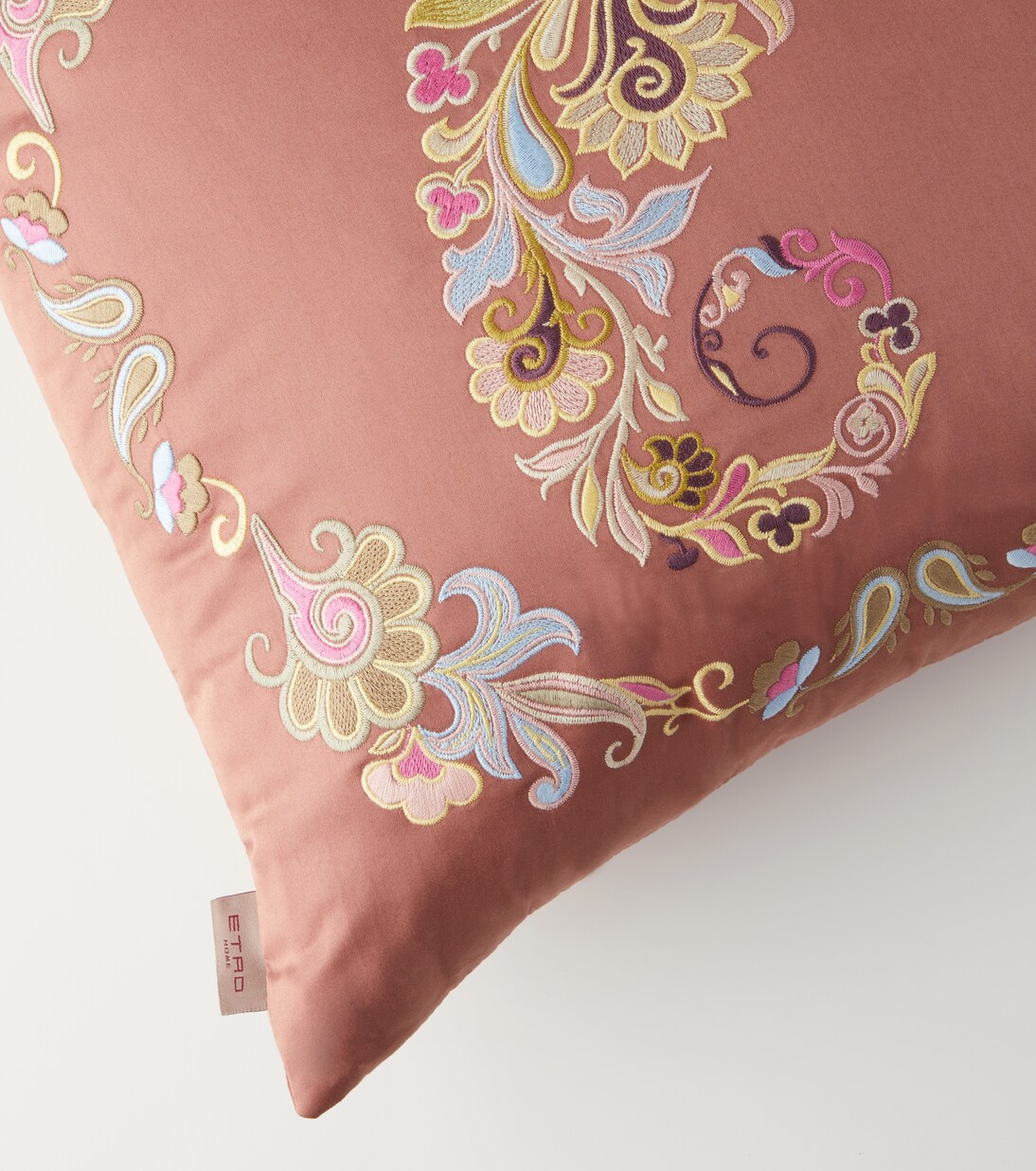 Paisley embroidered cotton cushion | Etro