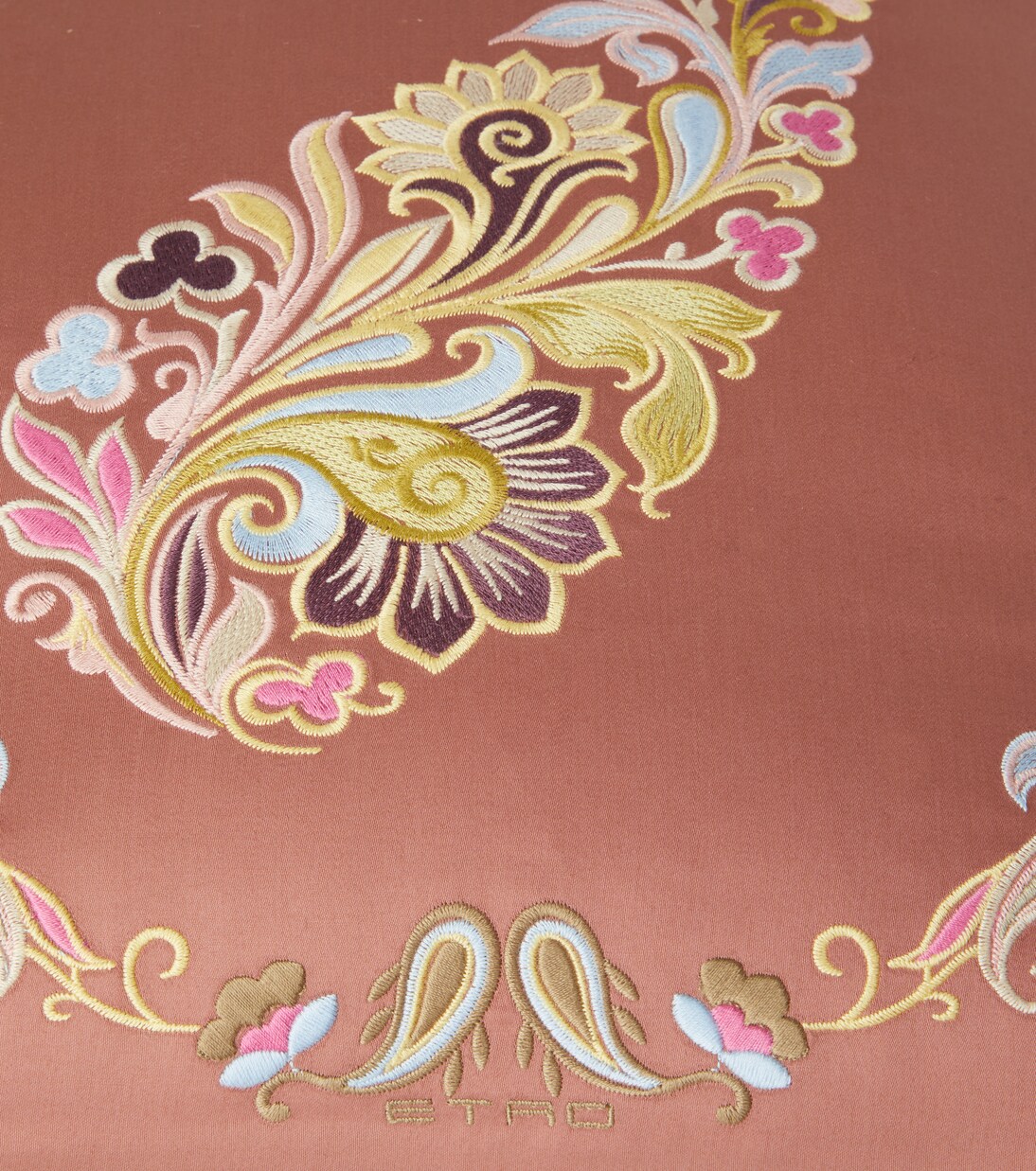 Paisley embroidered cotton cushion | Etro