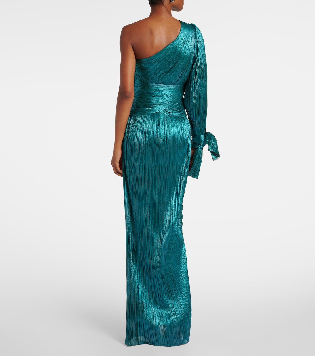 One-Shoulder-Robe Palmer aus Seide | Maria Lucia Hohan