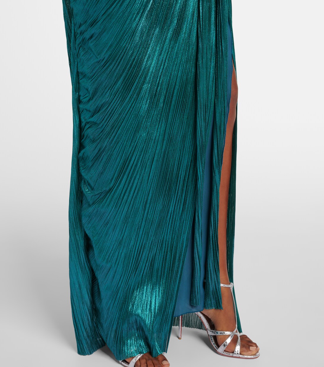 One-Shoulder-Robe Palmer aus Seide | Maria Lucia Hohan