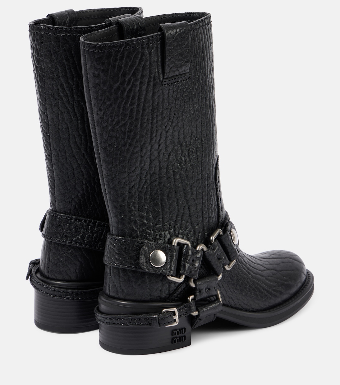 Leather biker boots | Miu Miu