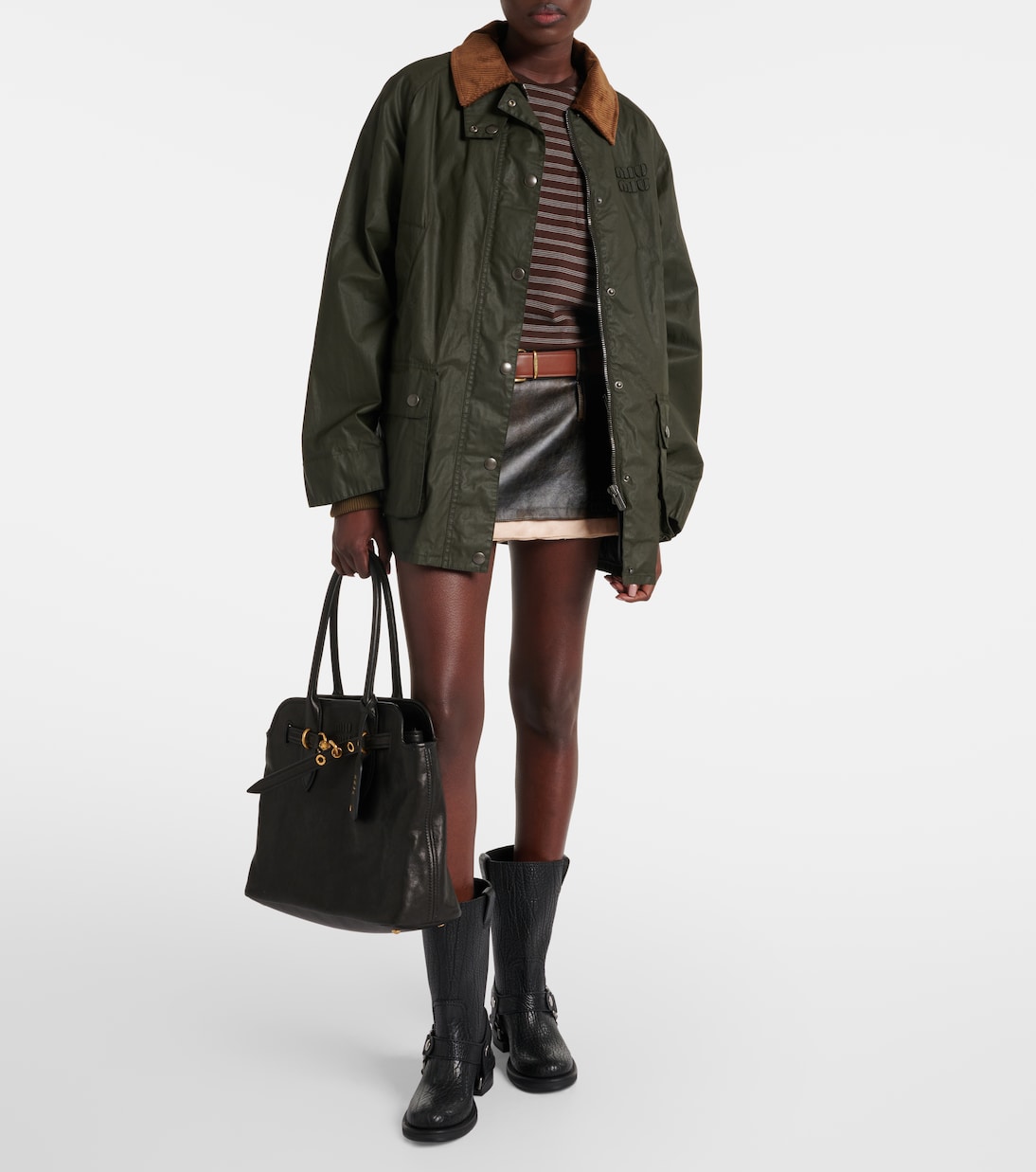 Leather biker boots | Miu Miu