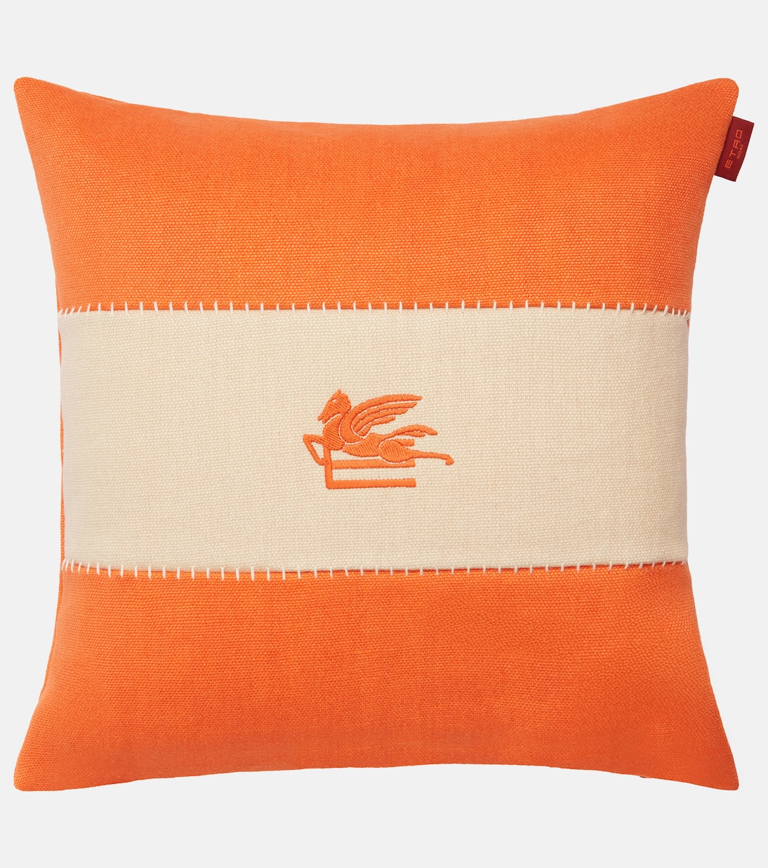 Pegaso embroidered linen cushion | Etro