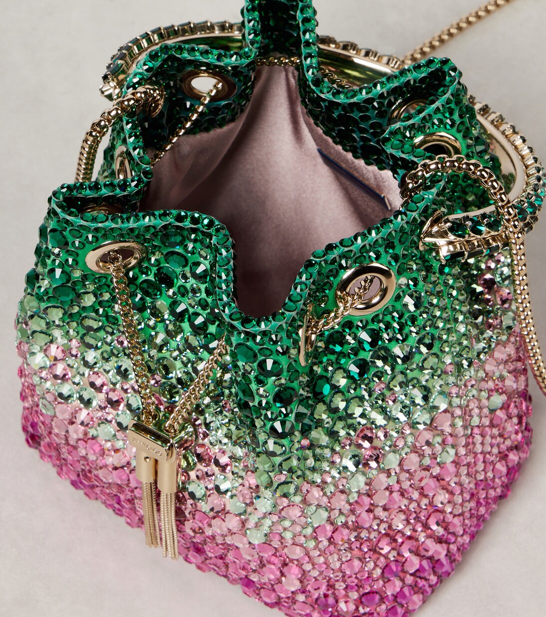 Bon Bon Small embellished bucket bag | Jimmy Choo