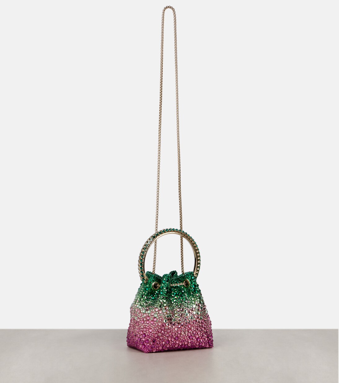 Bon Bon Small embellished bucket bag | Jimmy Choo