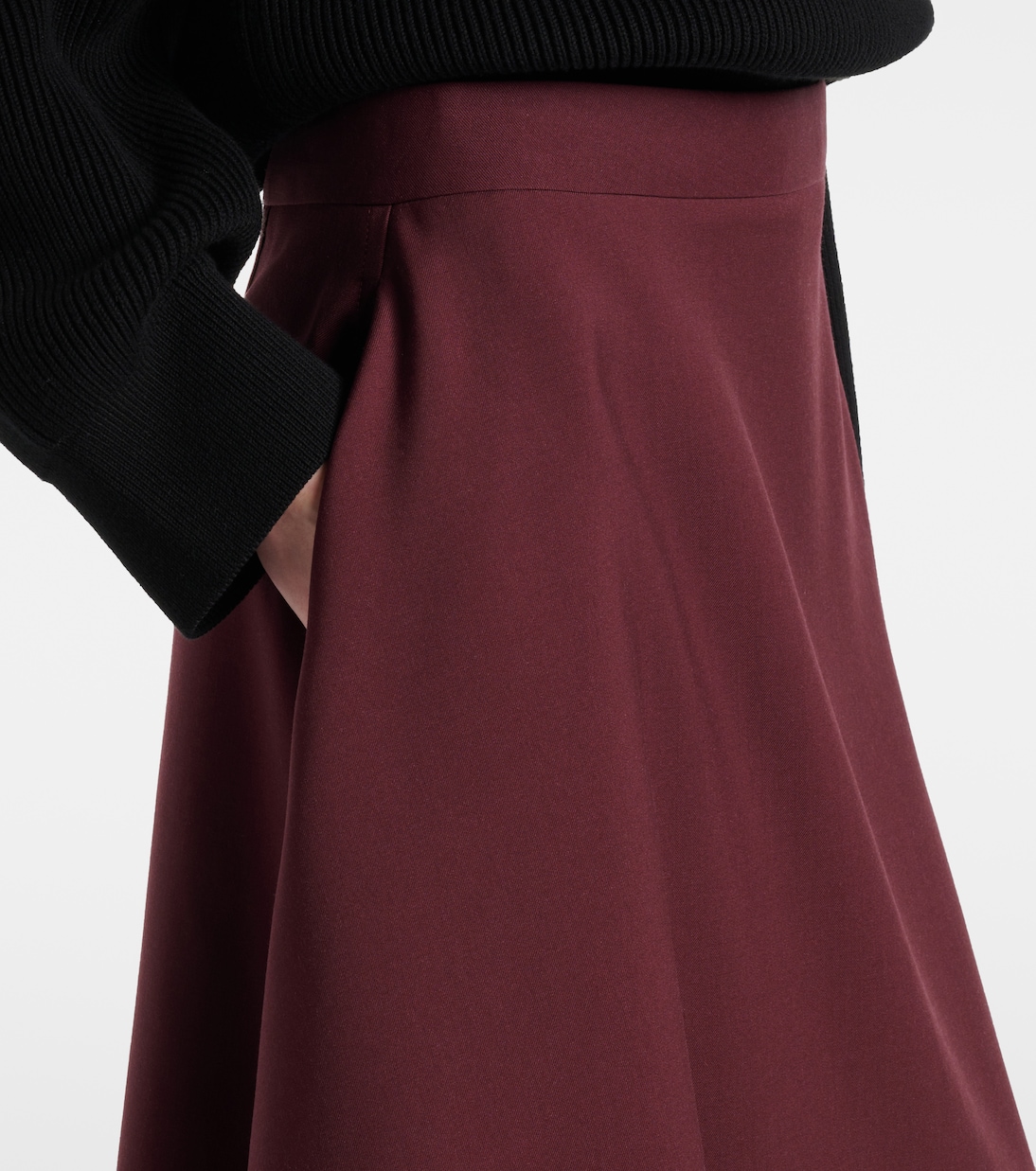 Jupe midi asymétrique en laine | Bottega Veneta