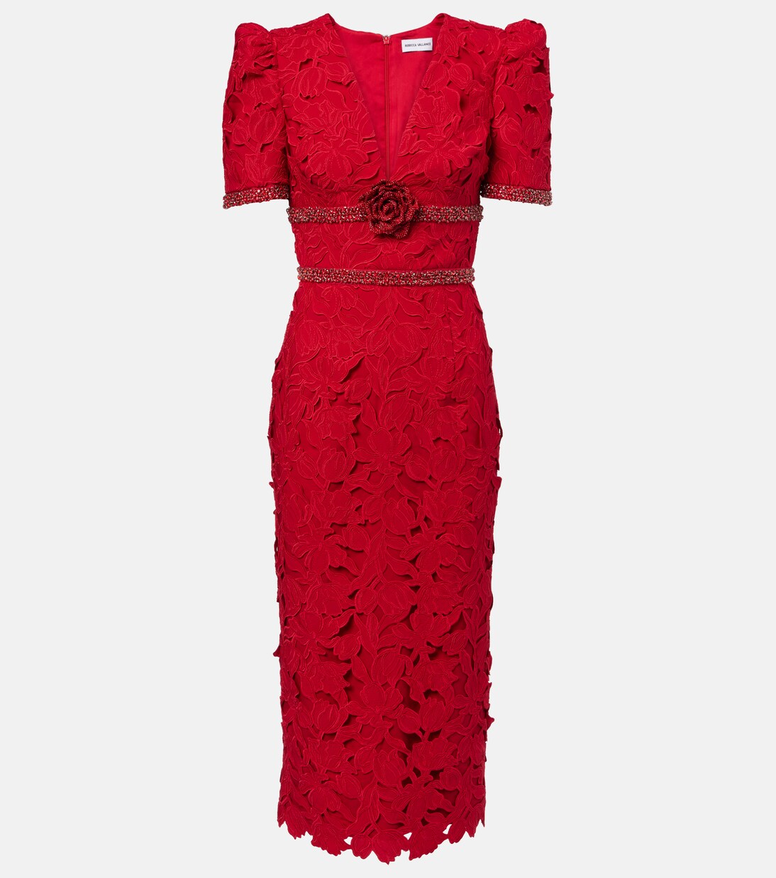 Robe midi en dentelle à ornements | Rebecca Vallance