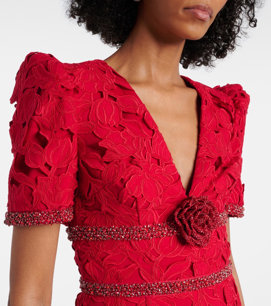 Robe midi en dentelle à ornements | Rebecca Vallance