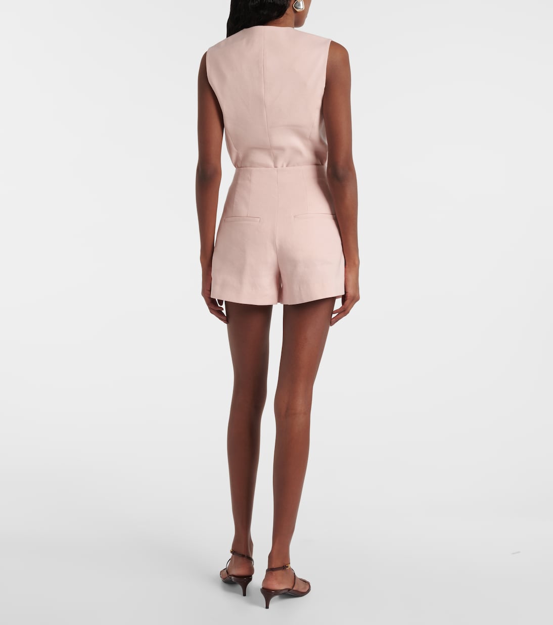 High-Rise Shorts Jazmin aus einem Leinengemisch | Veronica Beard