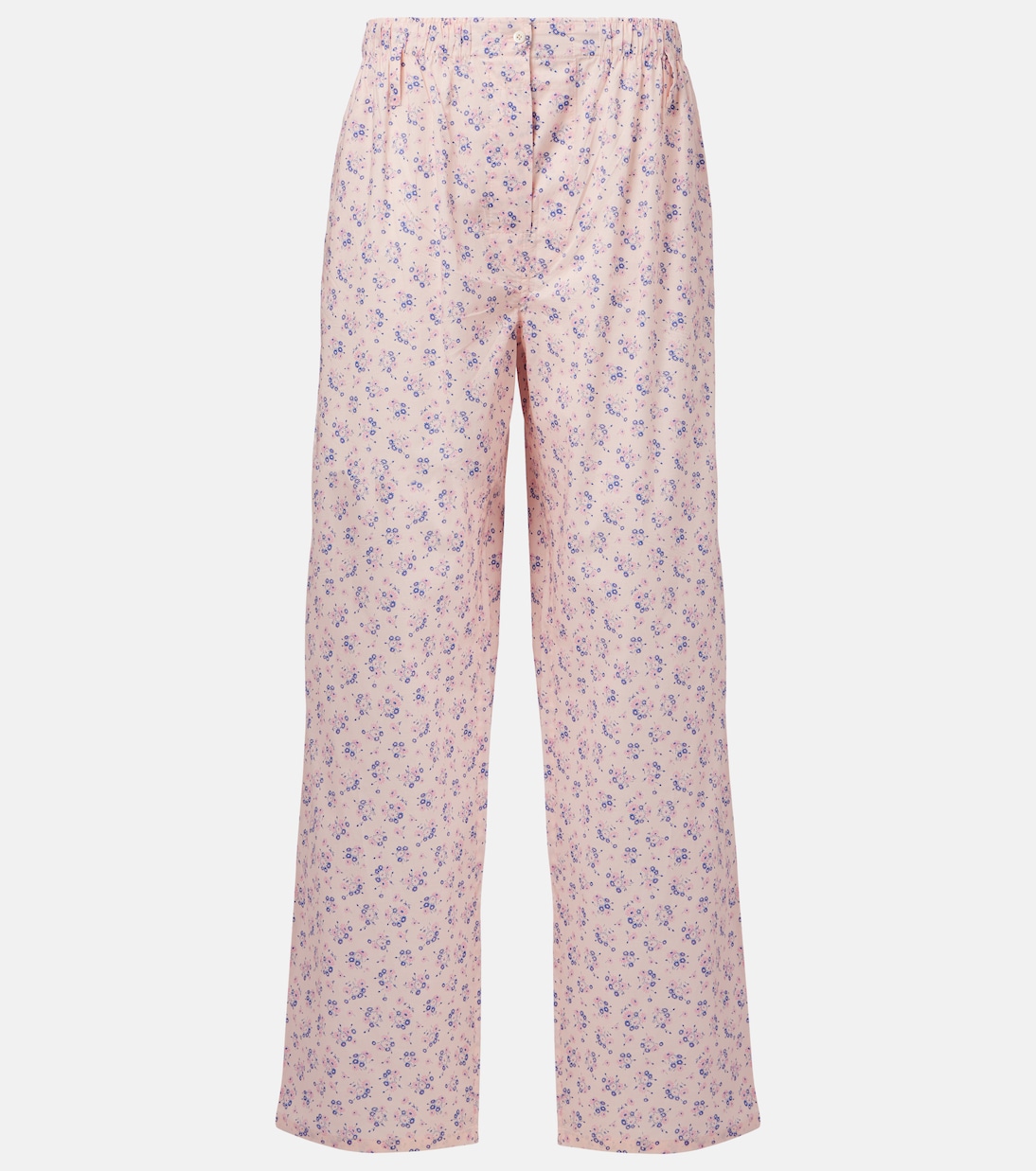 Batiste floral cotton wide-leg pants | Prada