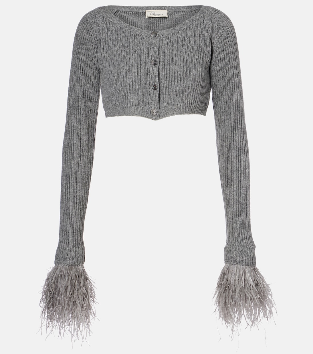 Cropped ribbed-knit wool cardigan | Blumarine