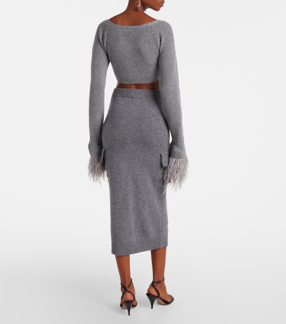 Cropped ribbed-knit wool cardigan | Blumarine