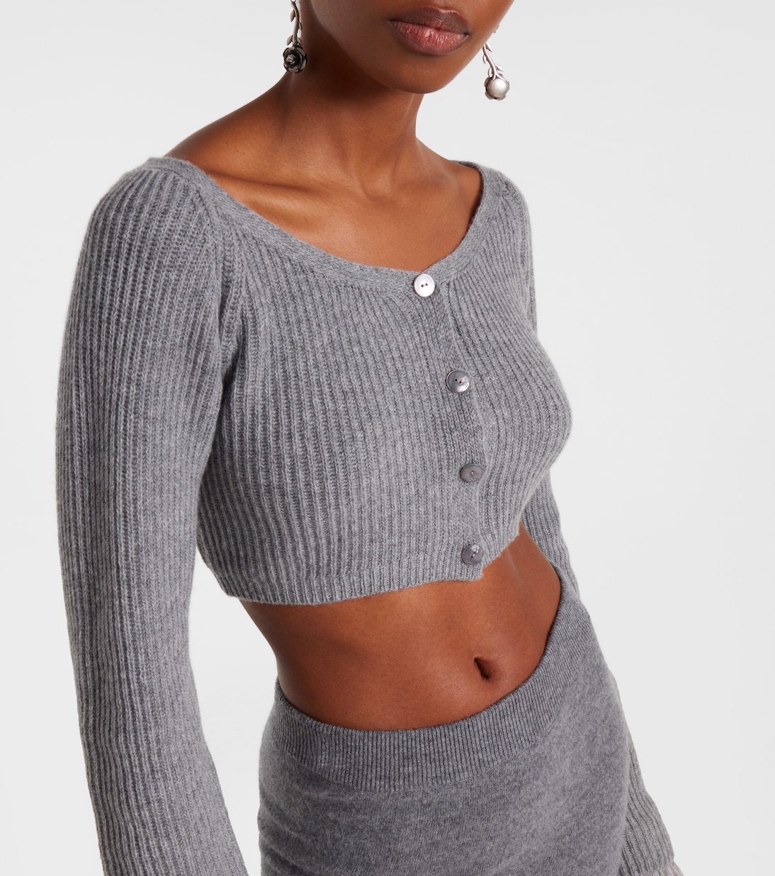 Cropped ribbed-knit wool cardigan | Blumarine