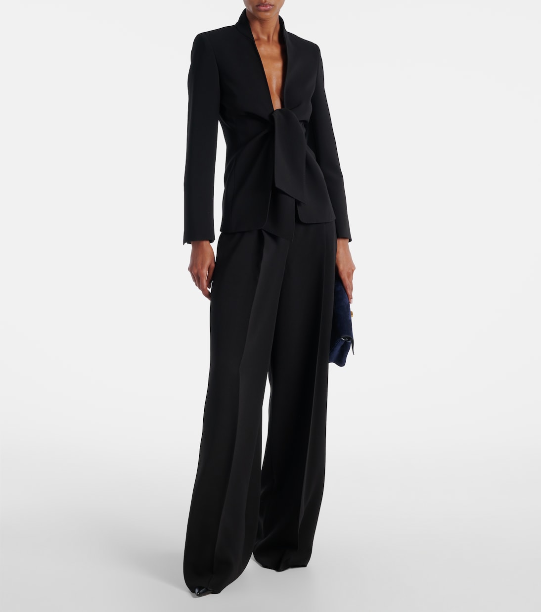 Weite High-Rise-Hose Laccato aus Cady | Max Mara