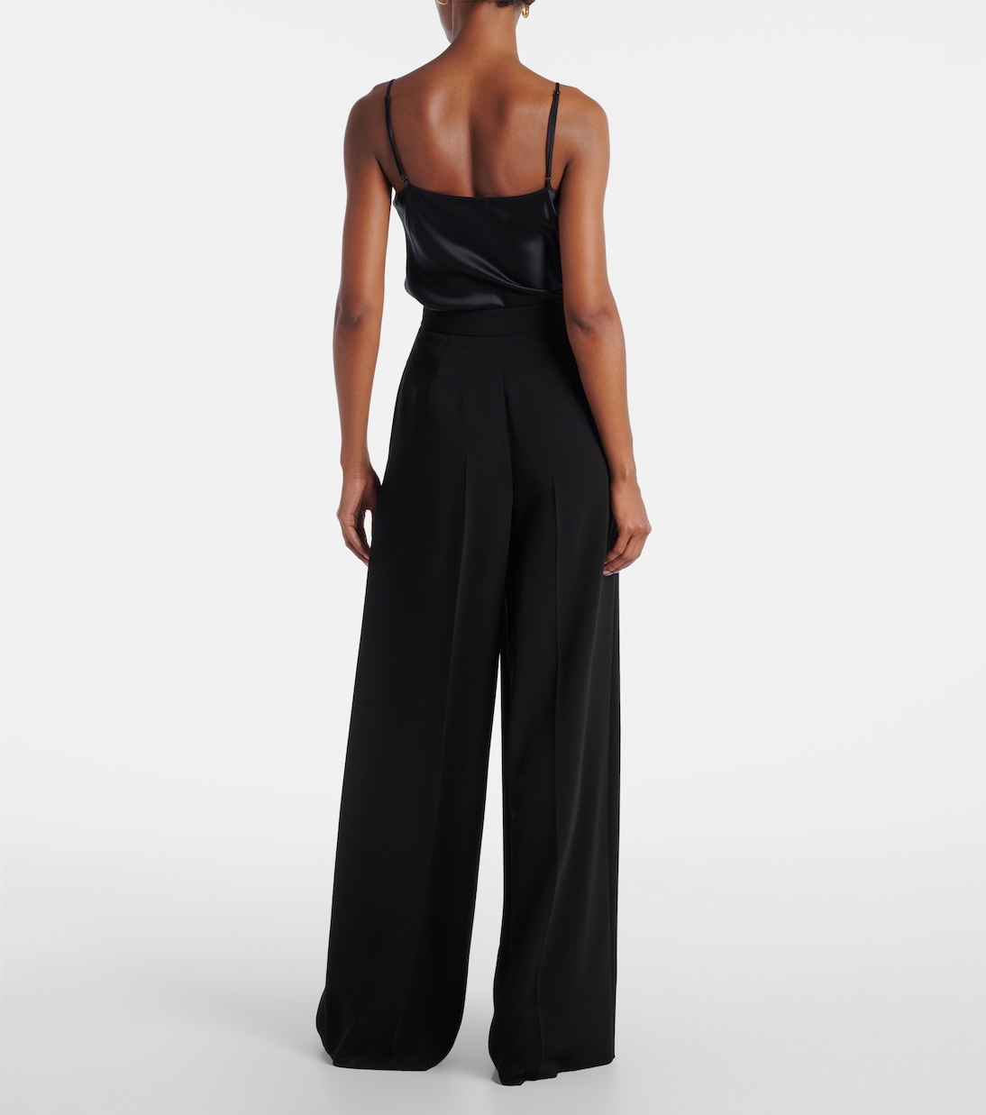 Weite High-Rise-Hose Laccato aus Cady | Max Mara