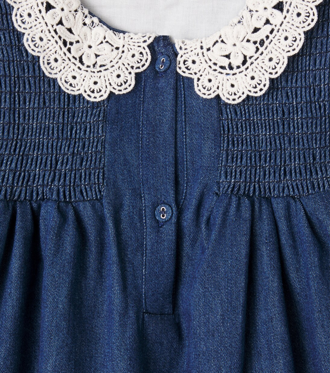 Loredana shirred denim dress | C'era Una Volta