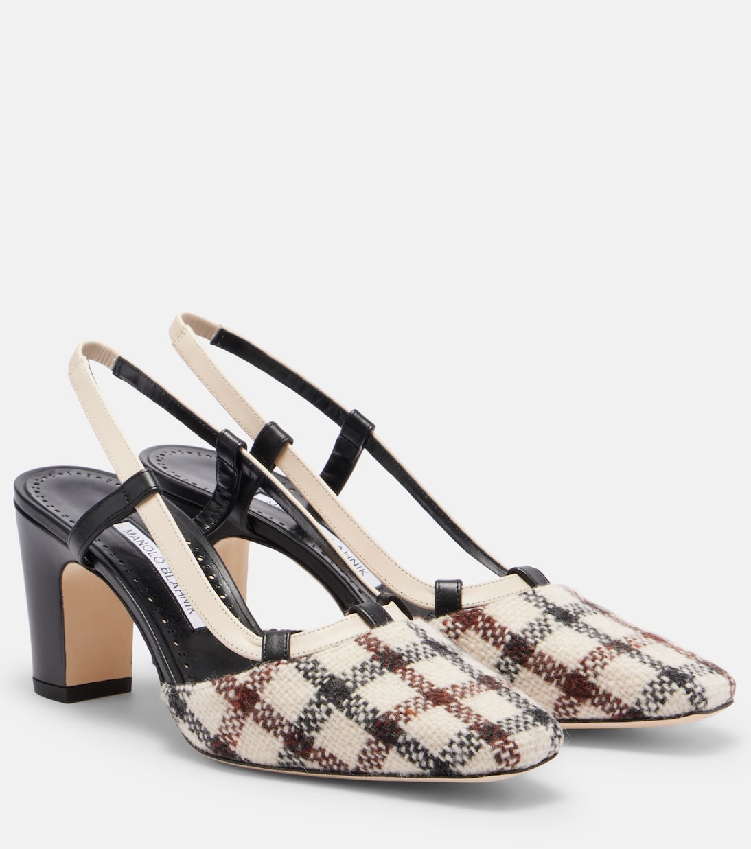 Vestal checked slingback pumps | Manolo Blahnik