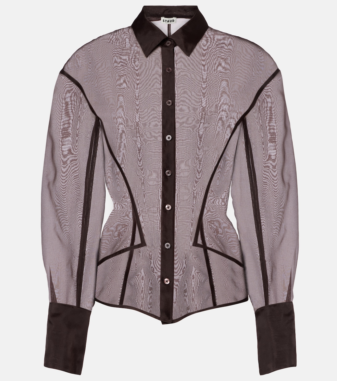 Aida sheer silk organza shirt | Staud