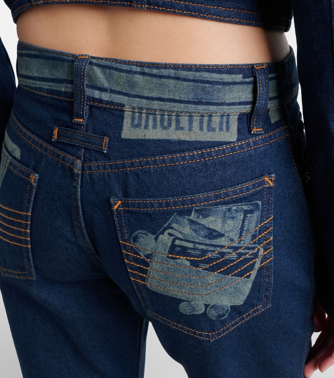 Printed mid-rise straight jeans | Jean Paul Gaultier