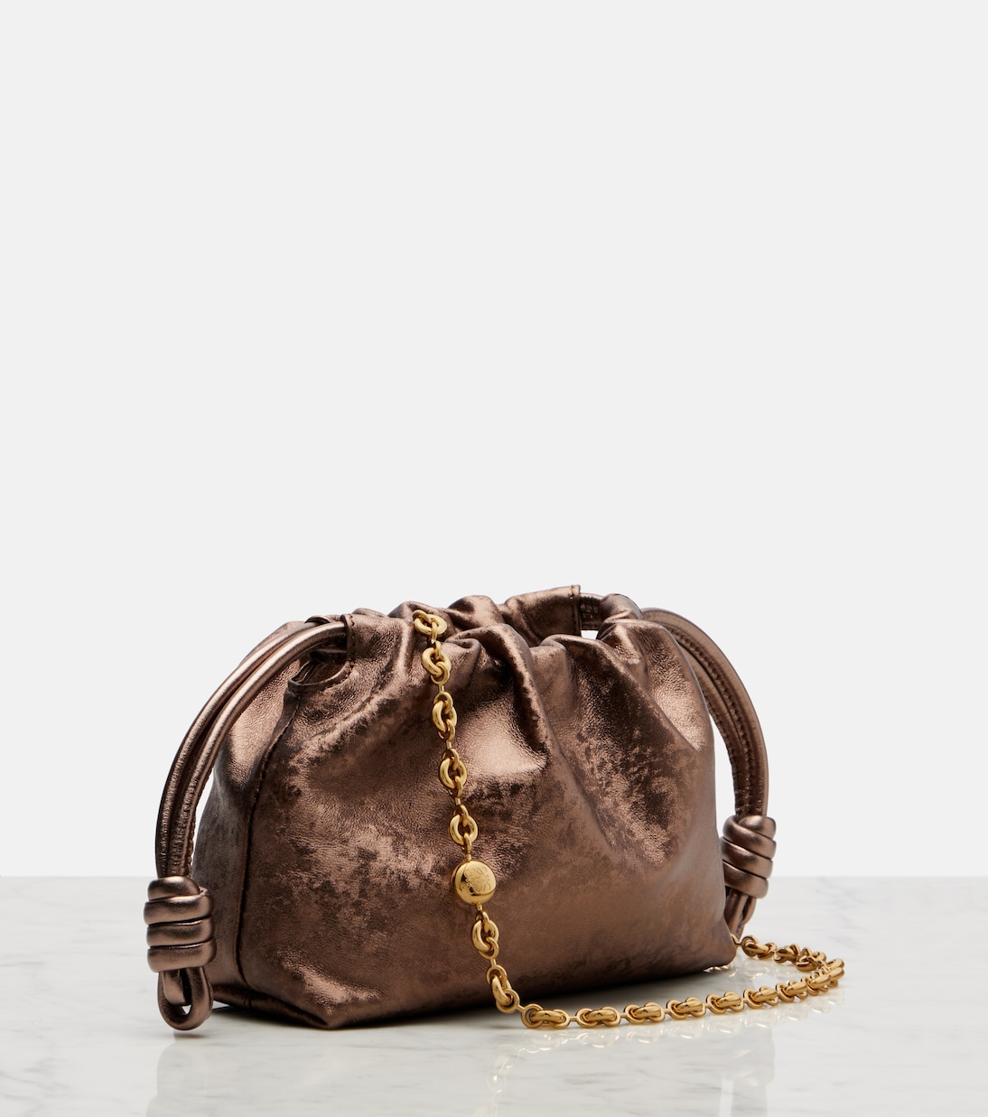 Flamenco Mini metallic leather clutch | Loewe