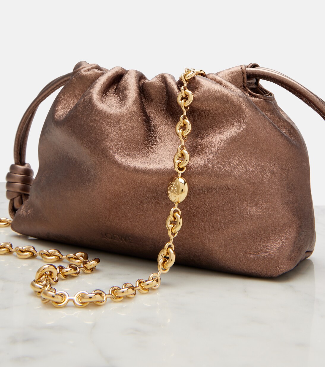 Flamenco Mini metallic leather clutch | Loewe