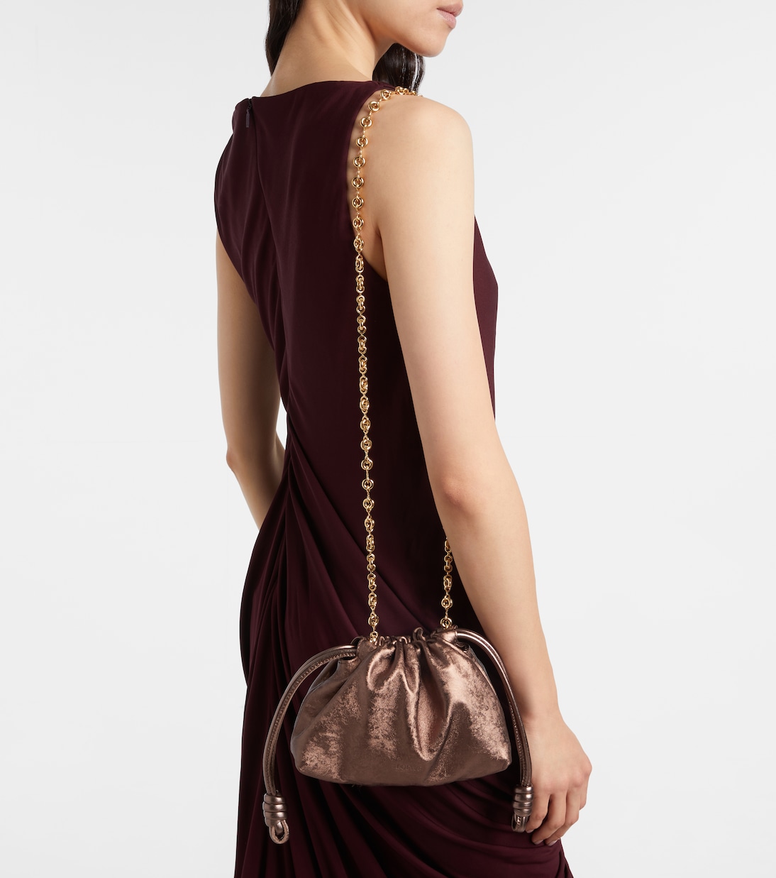 Flamenco Mini metallic leather clutch | Loewe