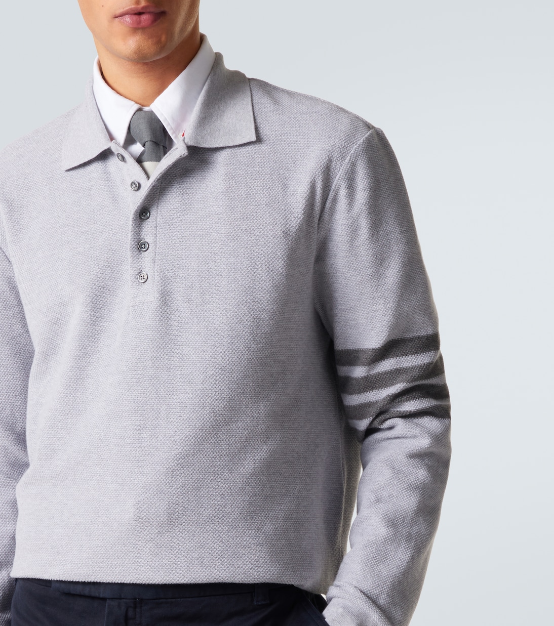 4-Bar cotton piqué polo shirt | Thom Browne