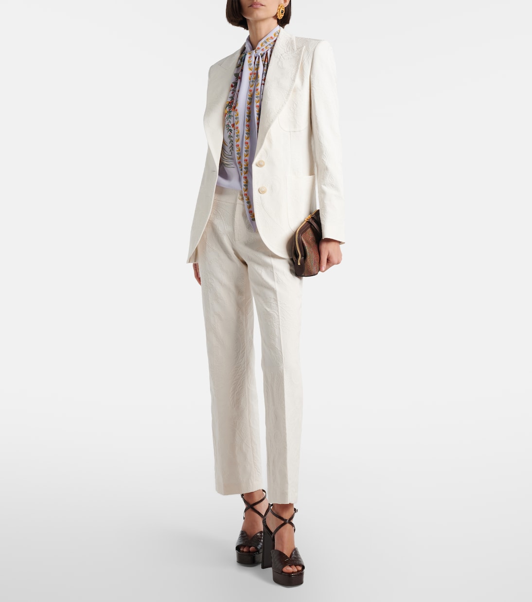 Embroidered cotton-blend blazer | Etro
