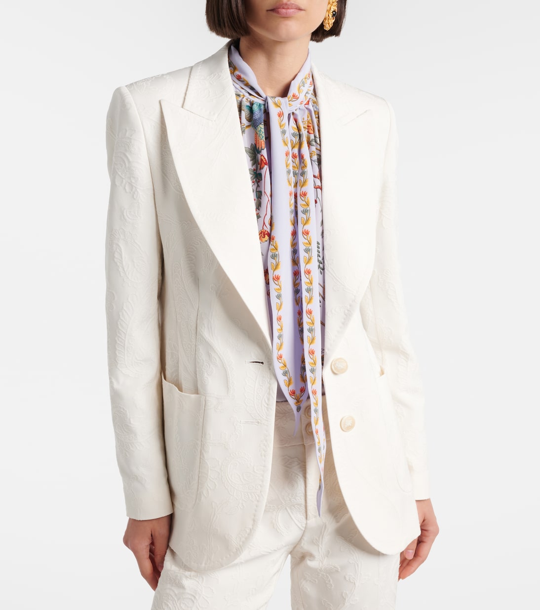 Embroidered cotton-blend blazer | Etro