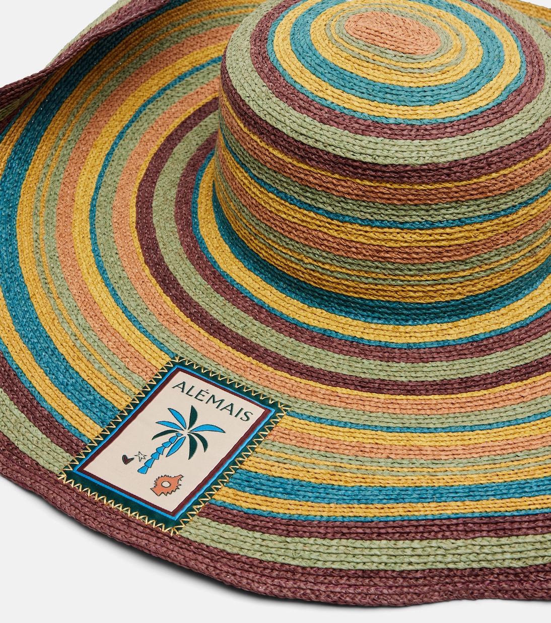 Dusk striped raffia sun hat | Alémais