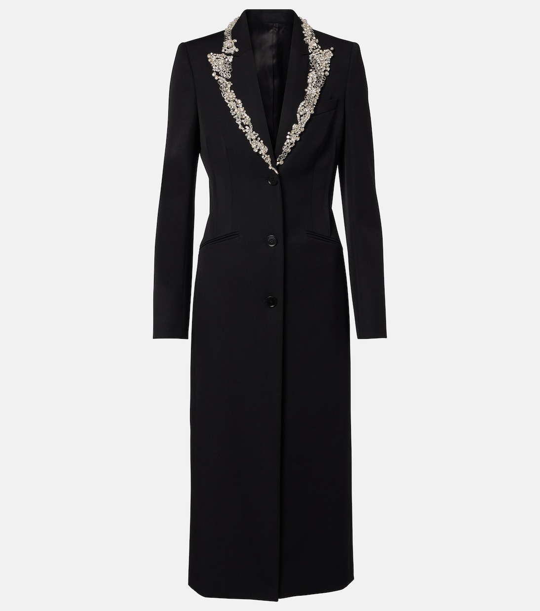 Embellished wool grain de poudre coat | McQueen