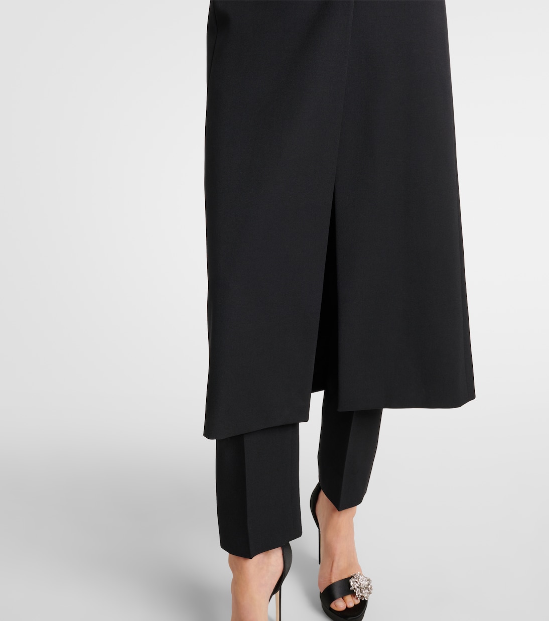 Embellished wool grain de poudre coat | McQueen