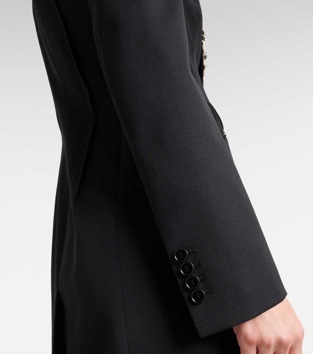 Embellished wool grain de poudre coat | McQueen