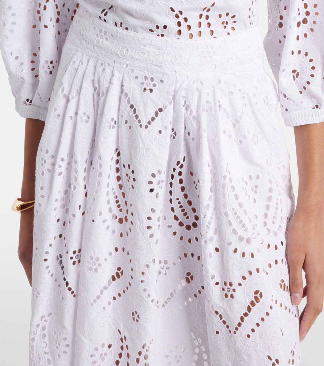 Broderie anglaise cotton-blend midi skirt | Etro