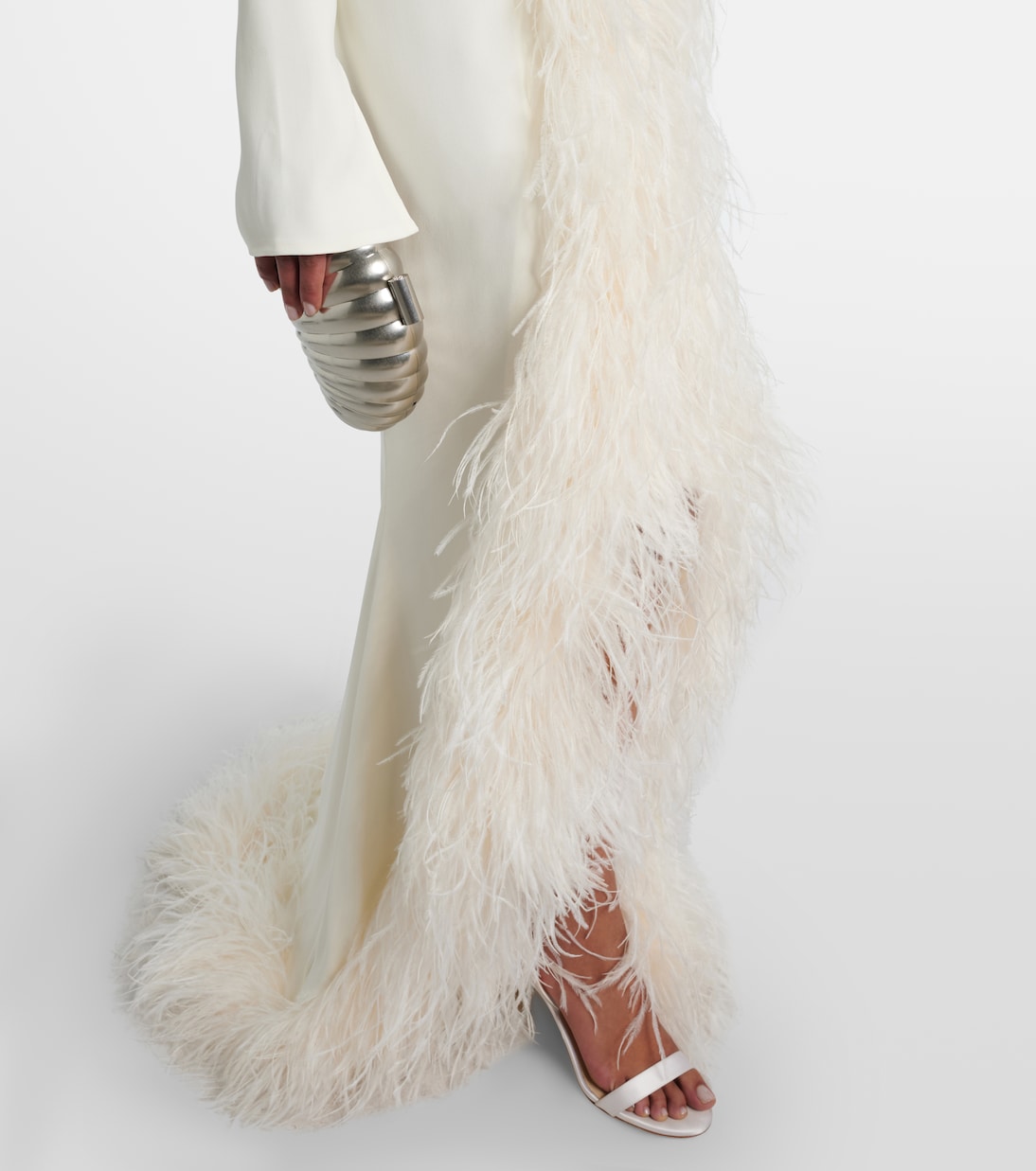 Bridal Robe Hollywood mit Federn | Taller Marmo