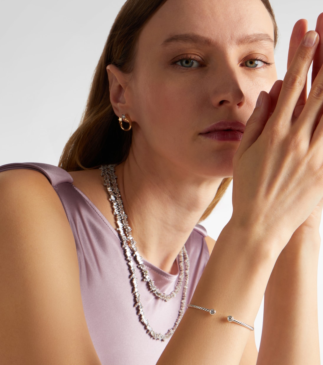 Cable Flex® Micro 925 sterling silver bracelet with diamonds | David Yurman