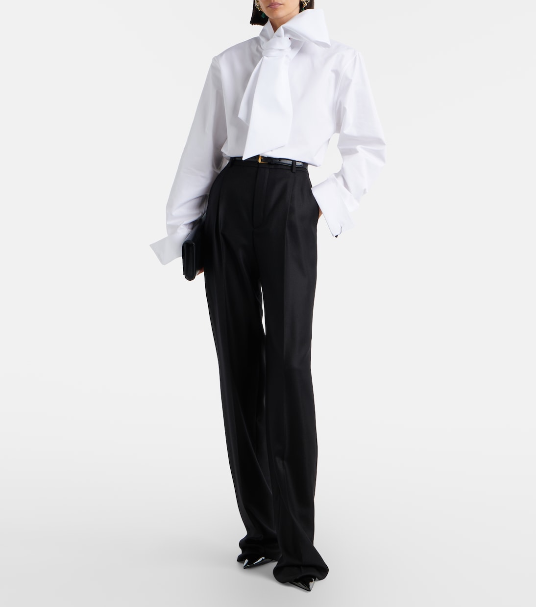 High-rise cashmere straight pants | Saint Laurent