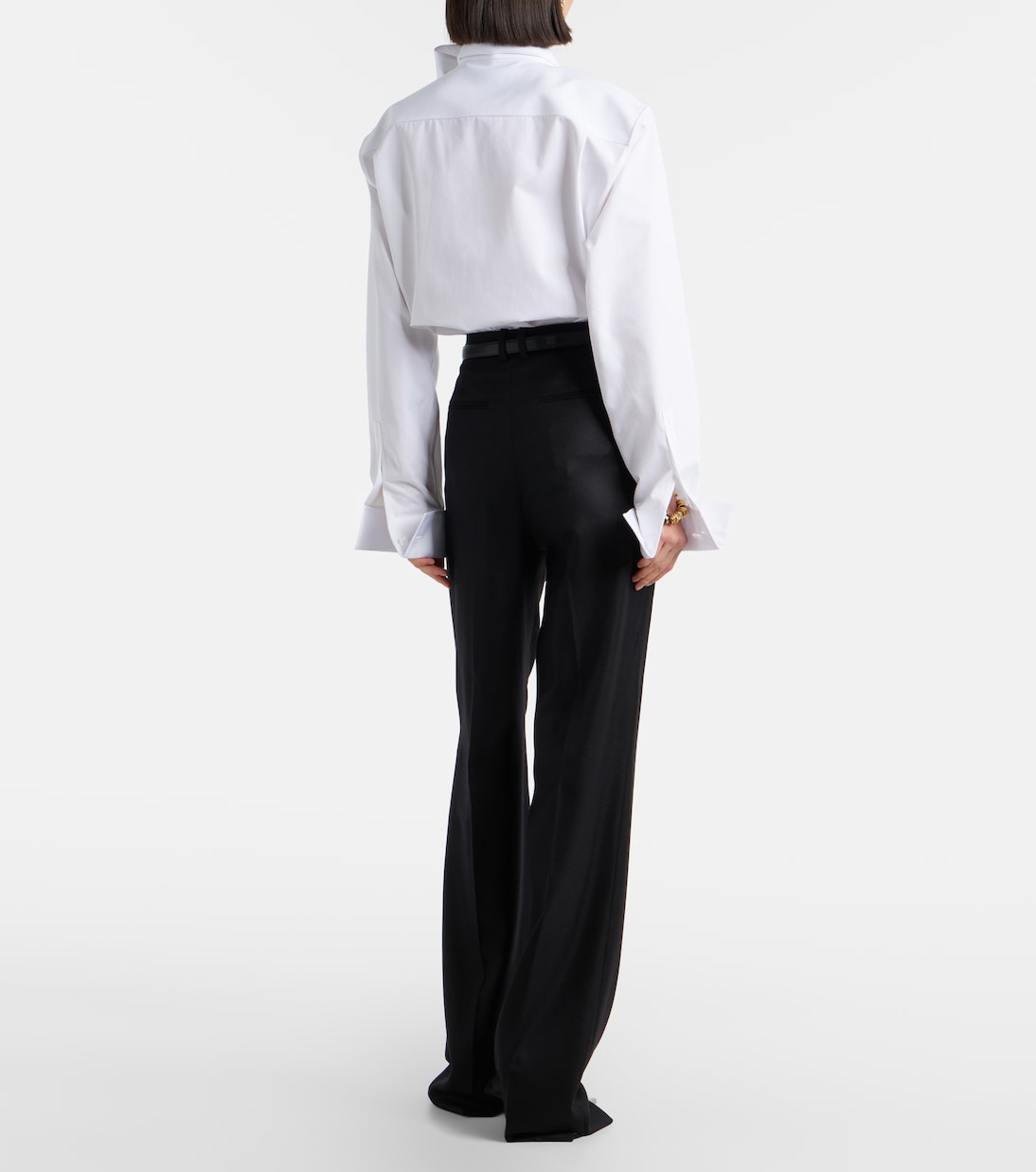 High-rise cashmere straight pants | Saint Laurent