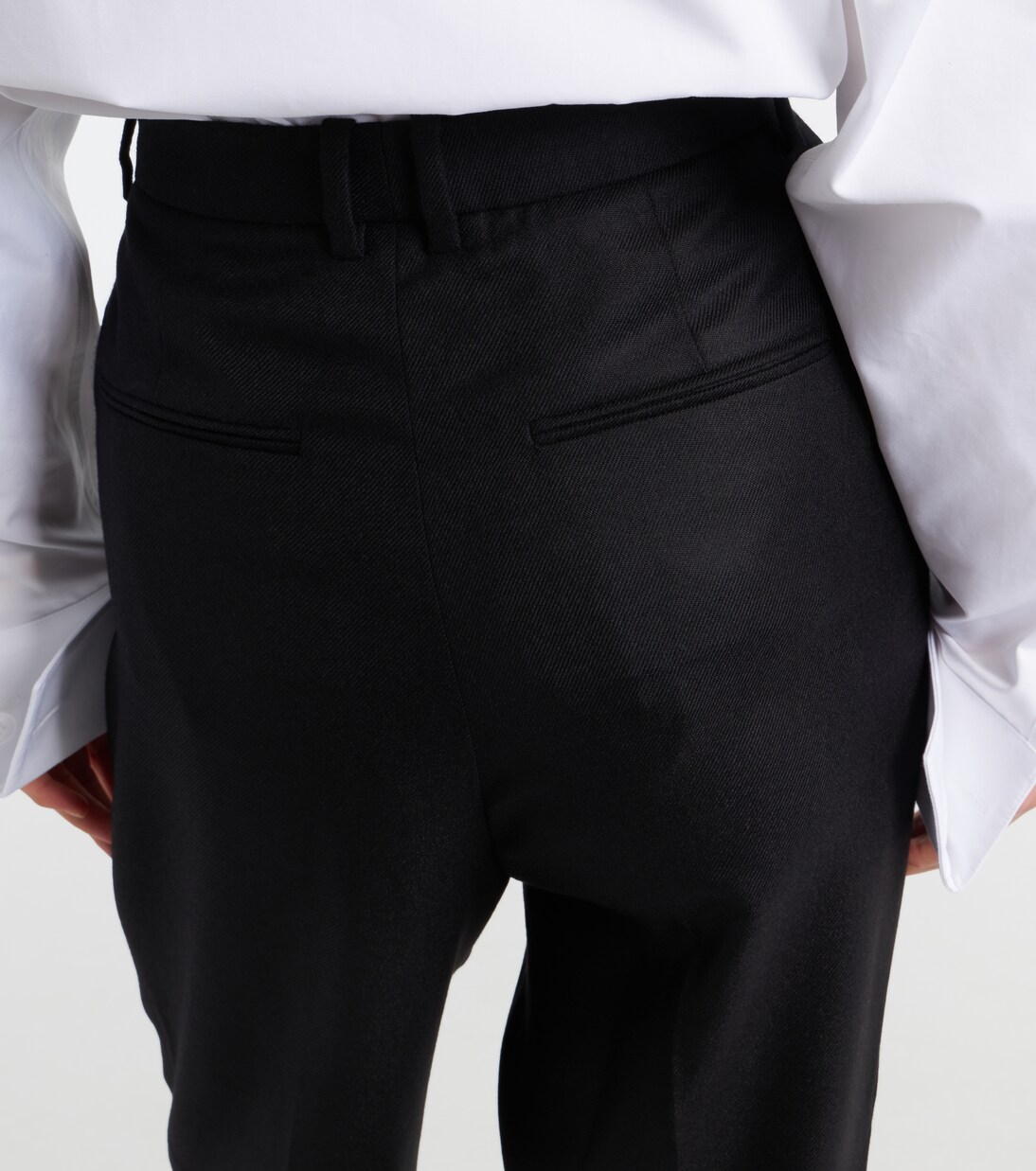 High-rise cashmere straight pants | Saint Laurent