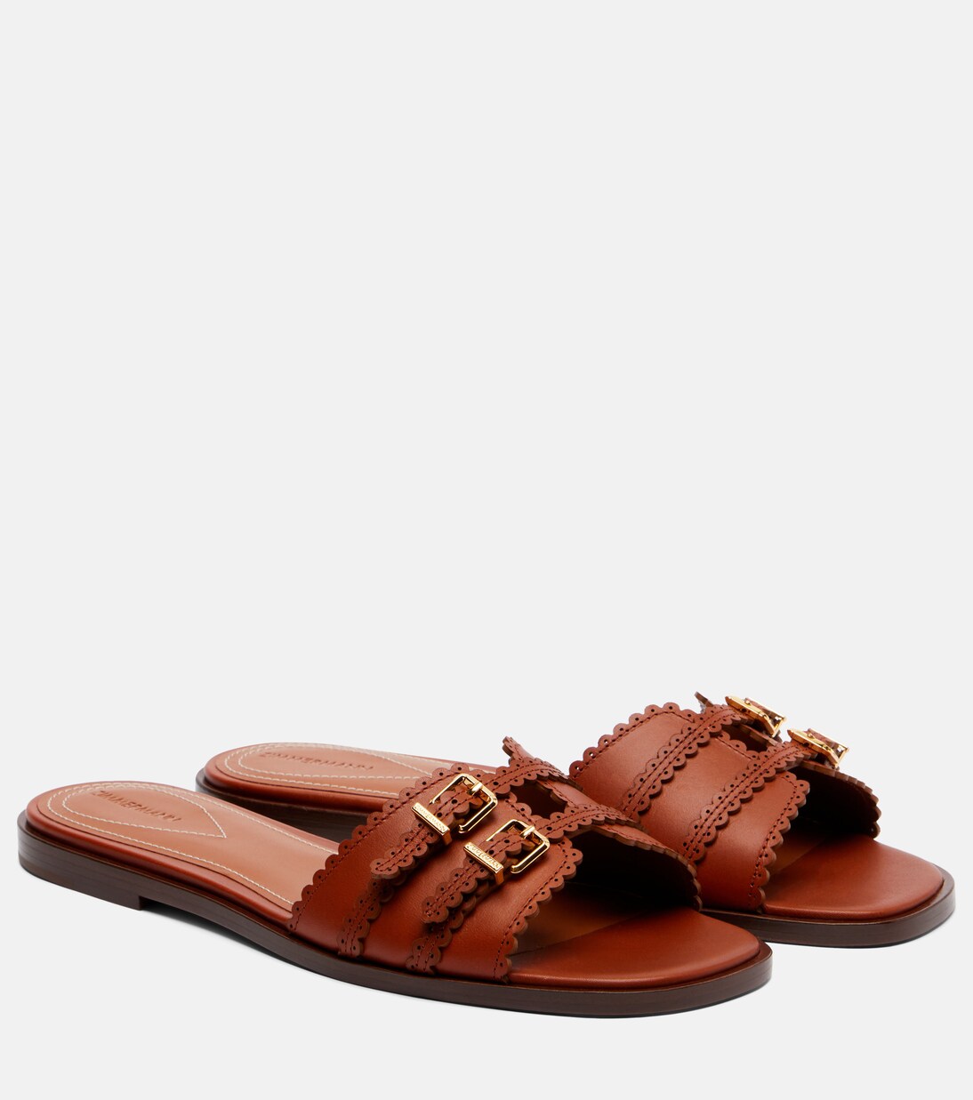 Goldie leather slides | Zimmermann
