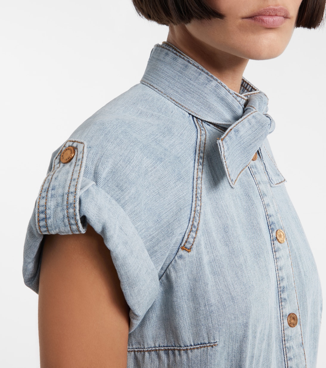 Tie-neck denim shirt | Zimmermann